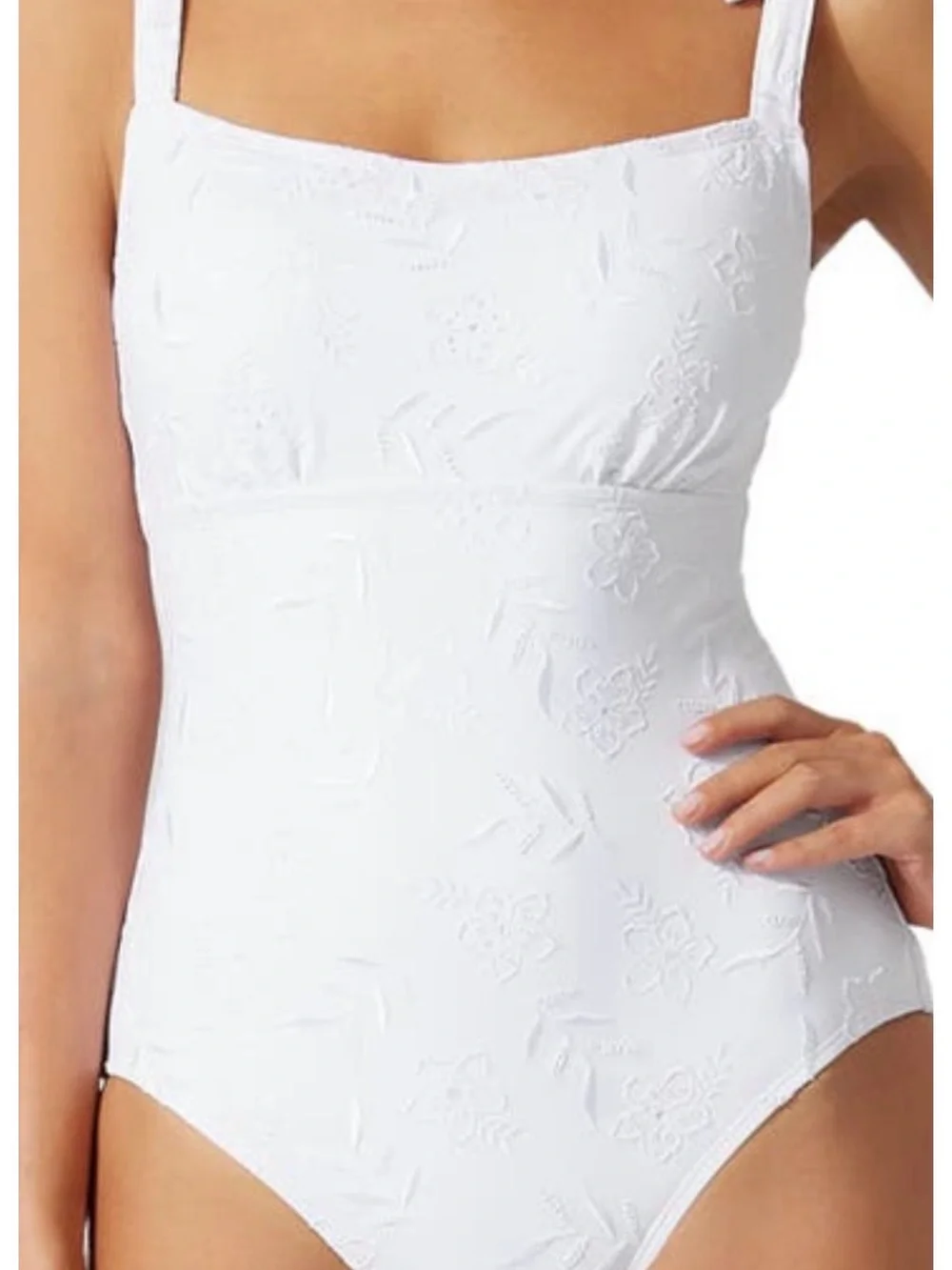Tommy Bahama White Eyelet Hideaway One Piece Swimsuit Size 6 - Picture 1 of 5
